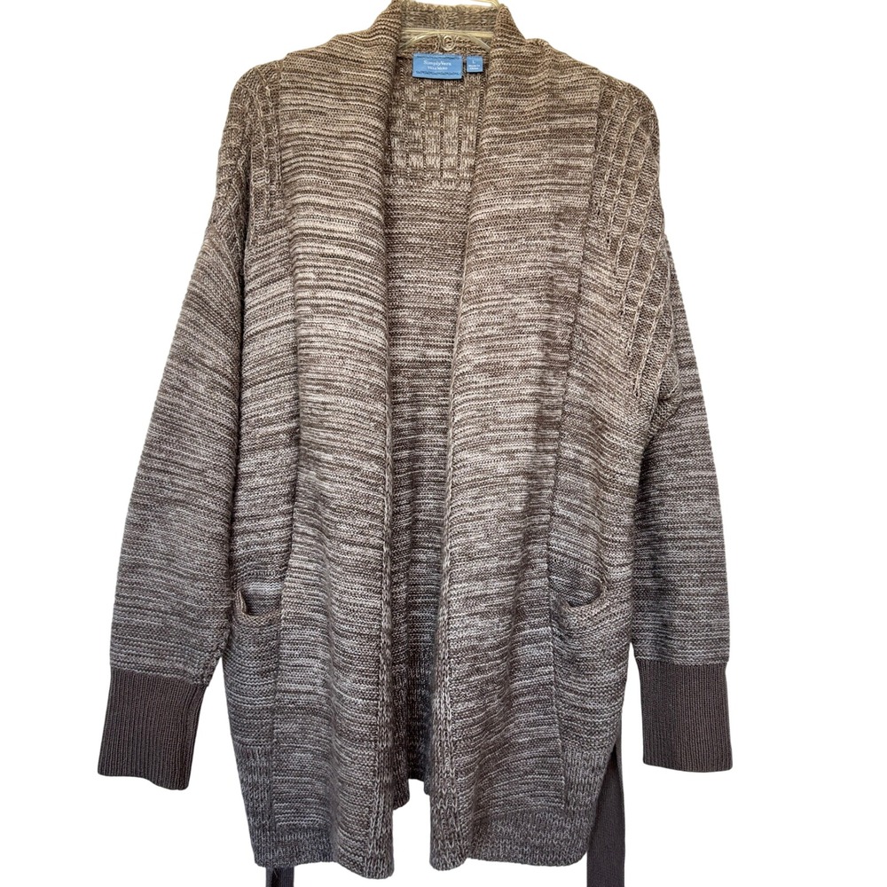Simply Vera Vera Wang Textured Open Front Knit Cardigan Minimalist Cozy Layering